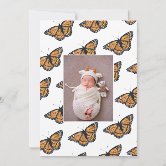 Butterfly Birth Ankündigung (Rückseite)