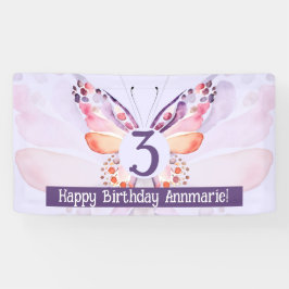 Butterfly Birthday Background Banner