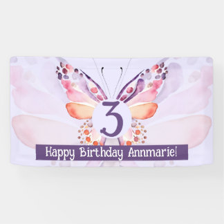 Butterfly Birthday Background Banner