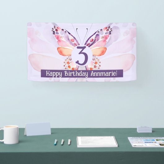 Butterfly Birthday Background Banner (Messe)