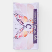 Butterfly Birthday Background Banner (Vertikal)