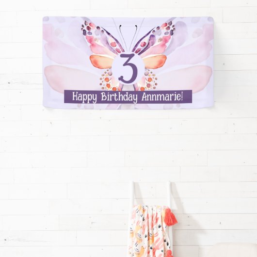Butterfly Birthday Background Banner (InSitu)