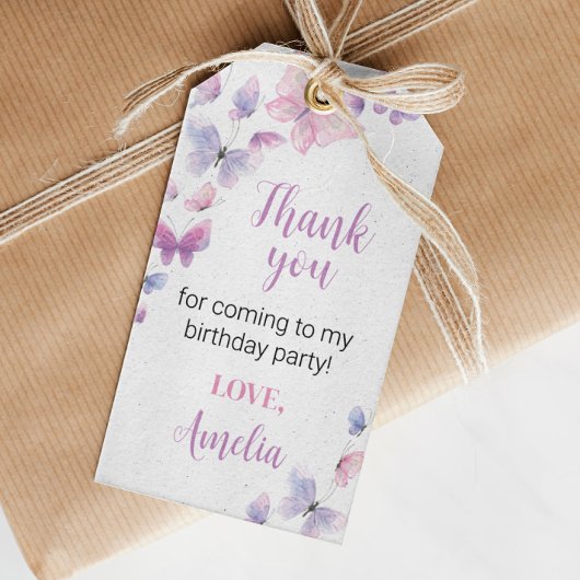 Butterfly Birthday Danke Tag Geschenkanhänger