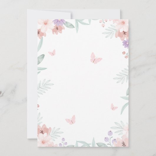 Butterfly Birthday Einladung (Rückseite)