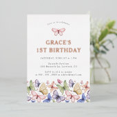 Butterfly Birthday Folieneinladung (Stehend vorne)