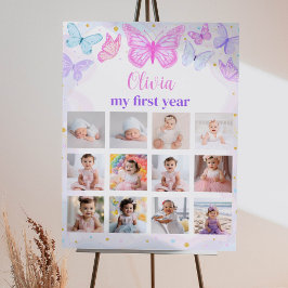 Butterfly Birthday Foto Milestone Poster