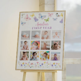 Butterfly Birthday Foto Milestone Poster