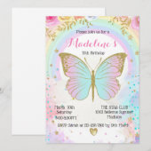 Butterfly Birthday invitation  Einladung (Vorne/Hinten)