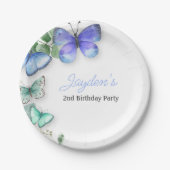 Butterfly Birthday invite, Butterfly Birthday, Pappteller (Vorderseite)