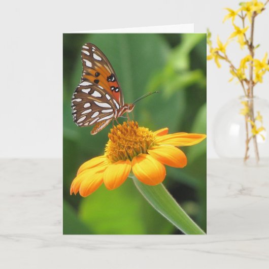 Butterfly Birthday Karte (Gelbe Blume)