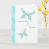 Butterfly Birthday Karte (Gelbe Blume)