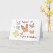 Butterfly Birthday mit Namen Card Karte (Gelbe Blume)