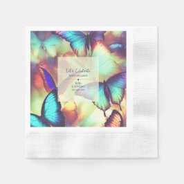 Butterfly Birthday Paper Napkin Serviette