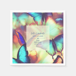 Butterfly Birthday Paper Serviette