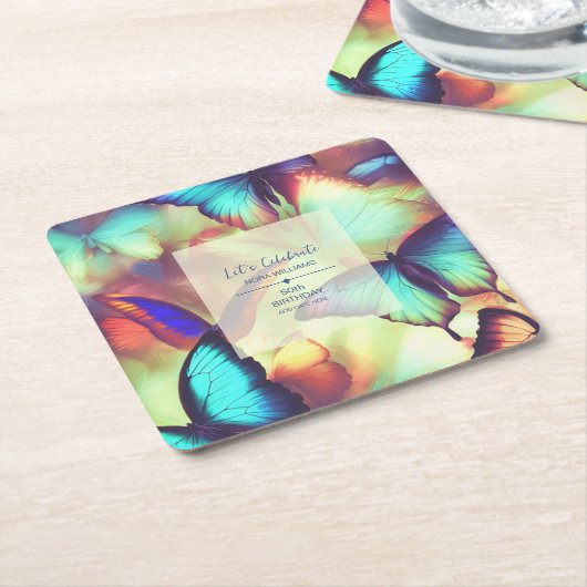 Butterfly Birthday Paper Untersetzer (angewinkelt)