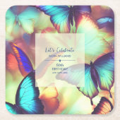 Butterfly Birthday Paper Untersetzer (Vorderseite)