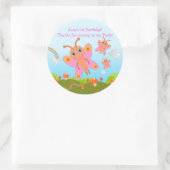Butterfly Birthday Party danke Runder Aufkleber (Tasche)