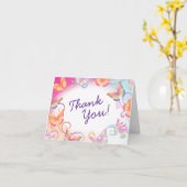 Butterfly Birthday Party Kinder Danke Karte (Gelbe Blume)