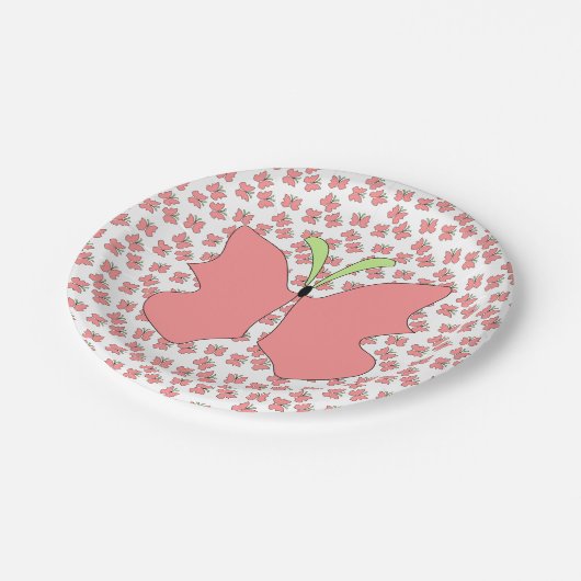 Butterfly Birthday Party Pappteller (Schrägansicht)