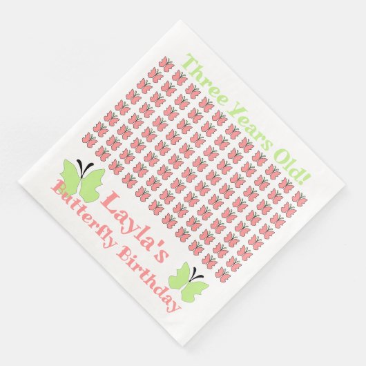 Butterfly Birthday Party Serviette (Ecke)