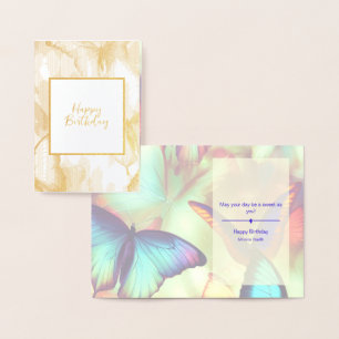 Butterfly Birthday Personalisiert Foil Card Folienkarte