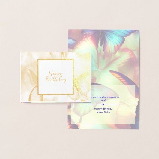 Butterfly Birthday Personalisiert Foil Card Folienkarte (Anzeige)
