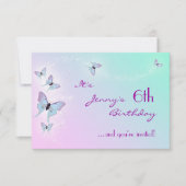 Butterfly Birthday RSVP-Karte Einladung (Vorderseite)