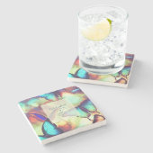 Butterfly Birthday Steinuntersetzer (Seitenansicht)