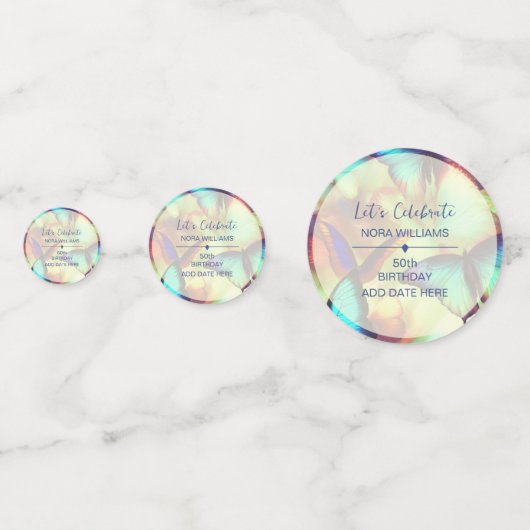 Butterfly Birthday Table Confetti Konfetti (Vorderseiten)