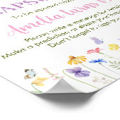 Butterfly Birthday Time Kapsel Unterschrift Wildbl Poster (Ecke)