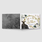 Butterfly Black Dress Quinceanera Gästebuch (Voll)