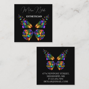 Butterfly Black elegant Quadratische Visitenkarte