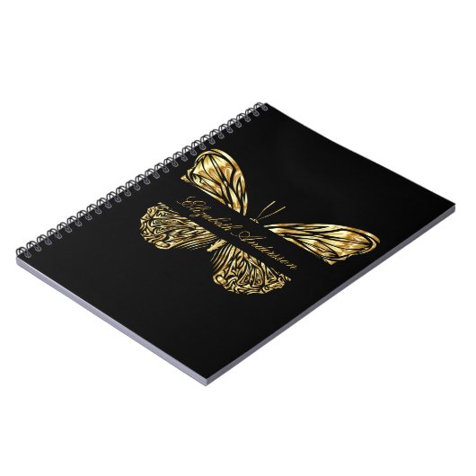 Butterfly Black Gold Notizblock (Linke Seite)