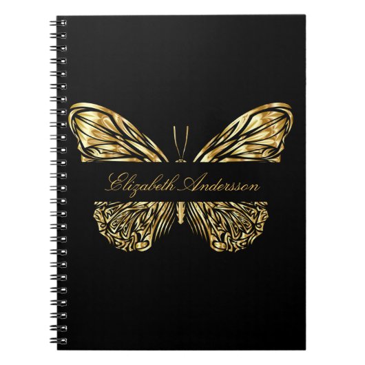Butterfly Black Gold Notizblock (Vorderseite)