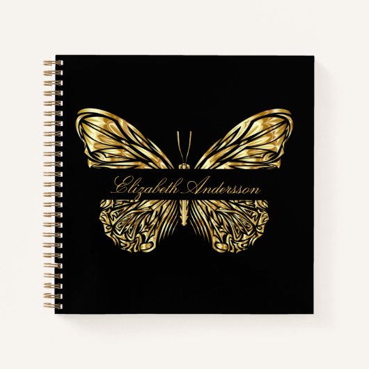 Butterfly Black Gold Notizblock (Vorderseite)