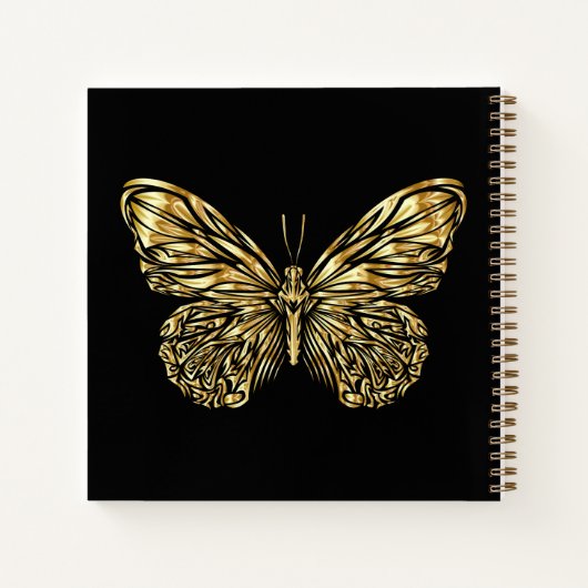 Butterfly Black Gold Notizblock (Rückseite)