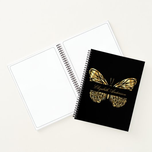 Butterfly Black Gold Notizblock (Innenseite)