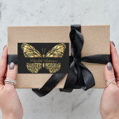 Butterfly Black Gold QR-Code Rechteckiger Aufkleber