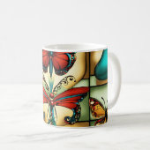 Butterfly Bliss - farbenfrohe Coffee Cup Designs Kaffeetasse (VorderseiteRechts)