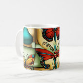 Butterfly Bliss - farbenfrohe Coffee Cup Designs Kaffeetasse (Vorderseite Links)