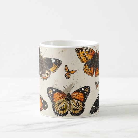 Butterfly Bliss: Vintag Kaffeetasse (Mittel)