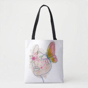 Butterfly Bloom - Abstraktes Blumengeflecht Tasche