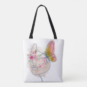 Butterfly Bloom - Abstraktes Blumengeflecht Tasche (Rückseite)