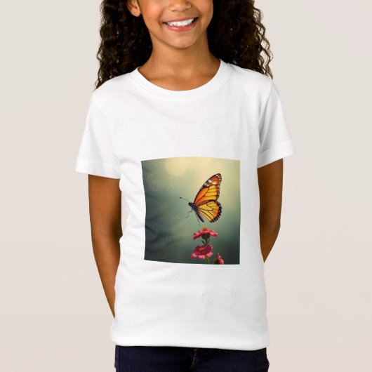 "Butterfly & Blooms Grafisches T-Shirt" T-Shirt (Vorderseite)