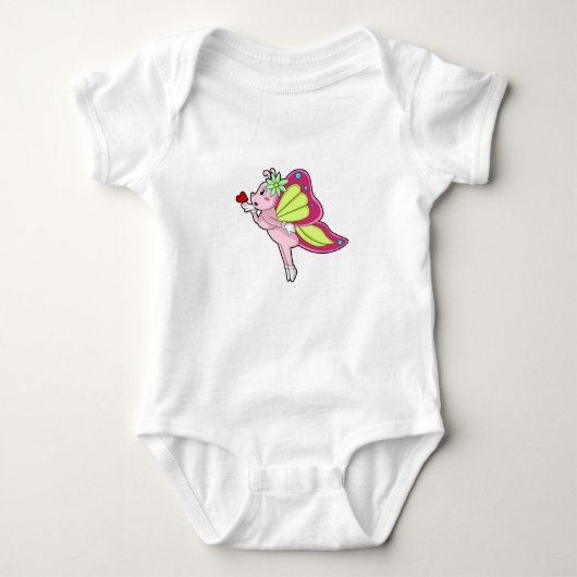 Butterfly Blossom Herz Baby Strampler (Vorderseite)