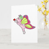 Butterfly Blossom Herz Karte (Gelbe Blume)