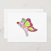 Butterfly Blossom Herz Postkarte (Vorne/Hinten)