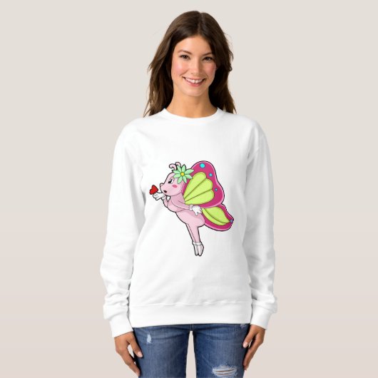 Butterfly Blossom Herz Sweatshirt (Vorne ganz)