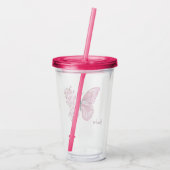 Butterfly Blossom Tumbler mit Individuelle Name Acryltrinkbecher (Rückseite)