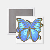 Butterfly Blue Black Insekt Wing Fly Spring Magnet (Vorderseite/Rückseite)